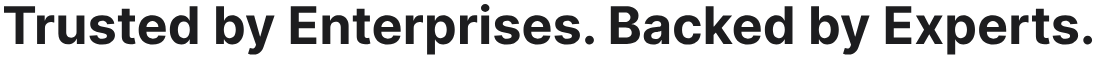 Trusted by Enterprises. Backed by Experts.